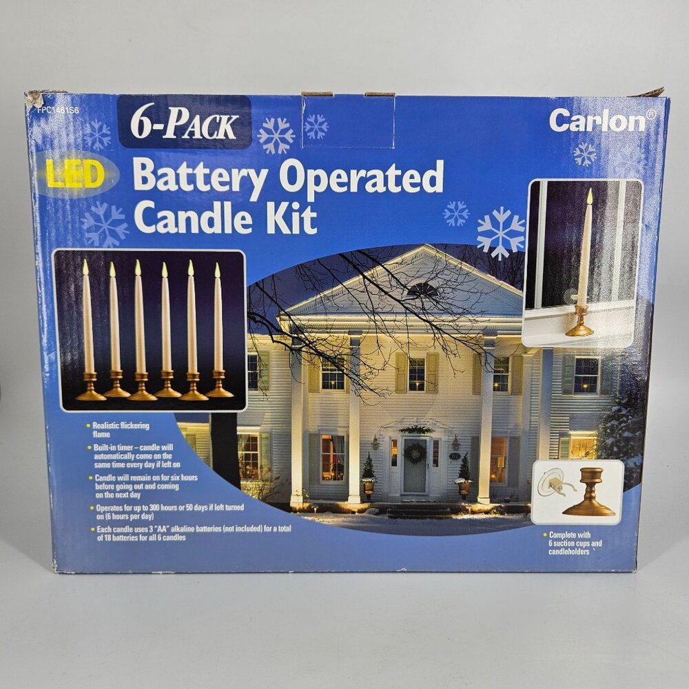 LED Flameless Candle Stick Taper Holder Battery Operated Religion Irish Amish 6